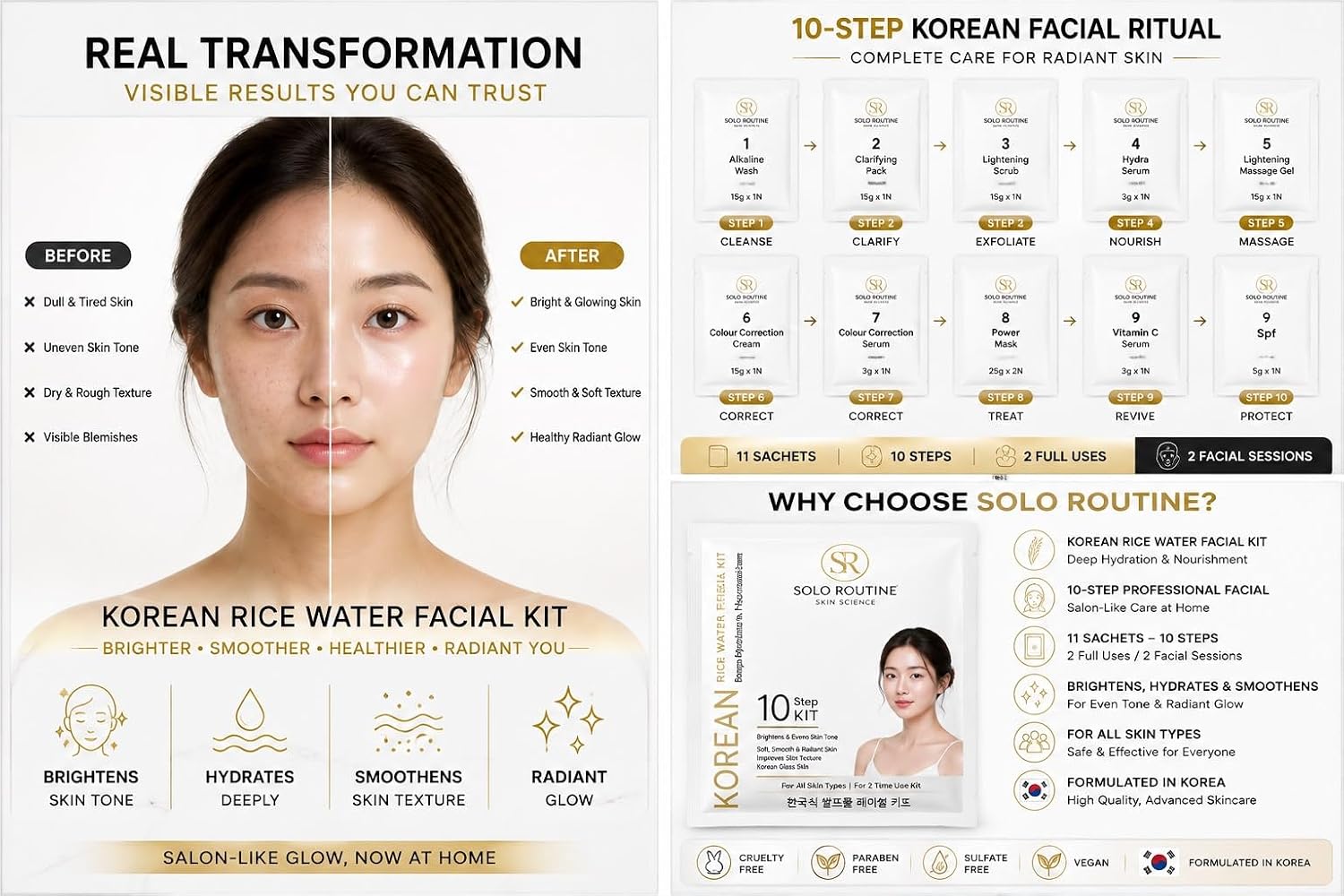 Korean Rice Water Facial Kit 10 Step